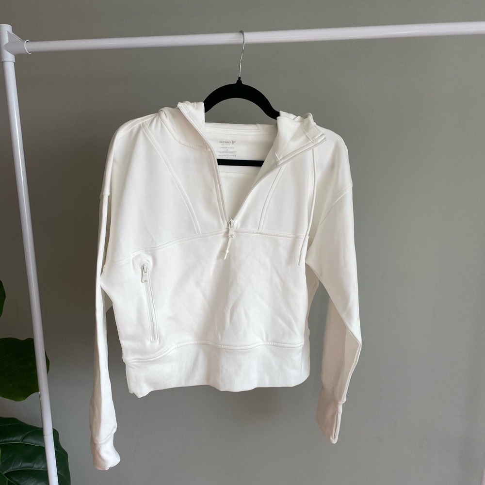 Old Navy Dynamic Fleece White Hoodie Size Small